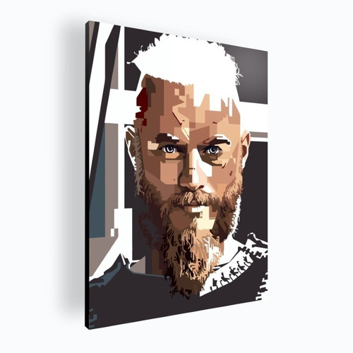 Cuadro Decorativo Mural Poster Ragnar - Vikingos 30x42 Mdf