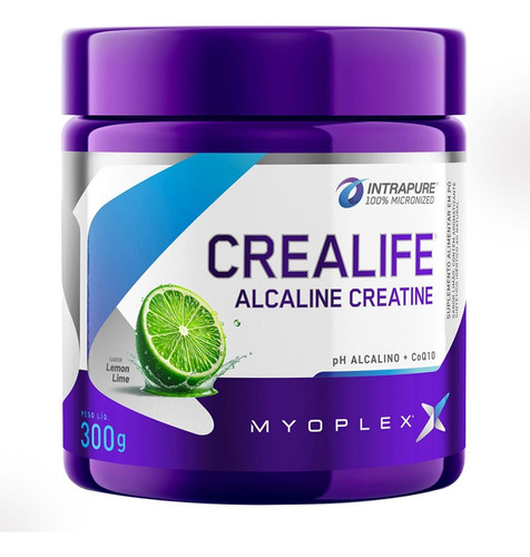 Creatine Crealife Alcaline Com Coq10 300g Myoplex Sabor Limão