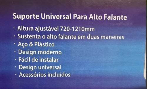 Imagem 3 de 4 de Kit Com 2 Suporte Pedestal Para Caixa De Som Home Theater