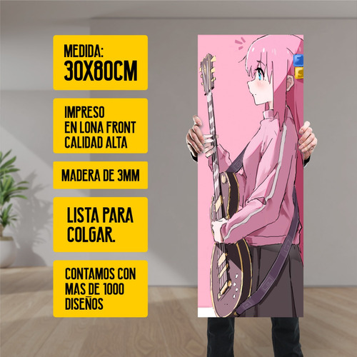 Imagen 3 de 8 de Cuadro Grande De Anime Bocchi The Rock Hitori Gotou