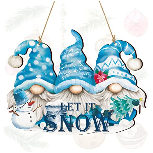 Letrero De Decoración  Let It Snow  Muñeco De Nieve T...