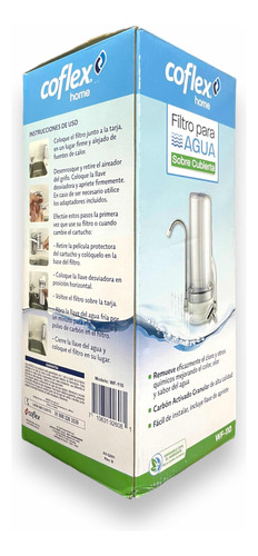 Filtro De Agua Coflex 1 Etapa Sobre Cubierta Con Dispensador