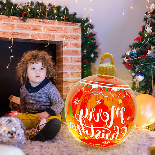 Esfera Bolas De Navidad Inflables Con Luz Decoración Navidad