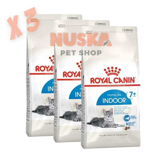 Royal Canin Indoor 7+ Cat 7.5 Kg X 3 Unidades Gato