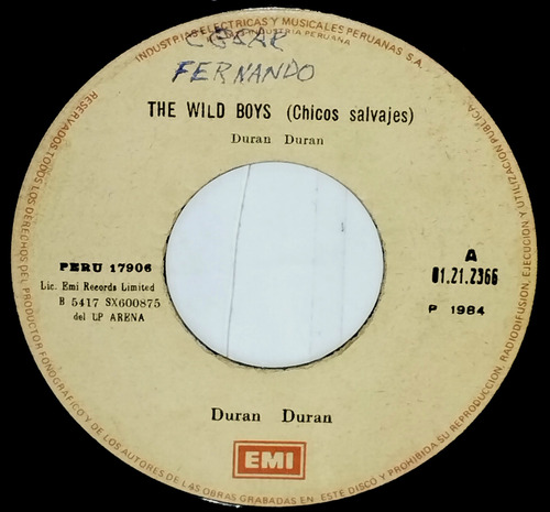 Single 45 Duran Duran - The Wilds Boys - Im Looking For 1984