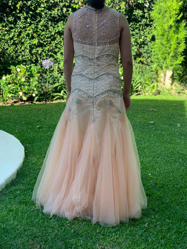 Vestido De Fiesta Bordado Importado Talle S
