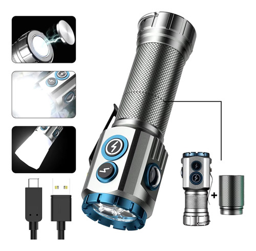 Mini Linterna Led Portátil De 2000lm Imantado Recargable