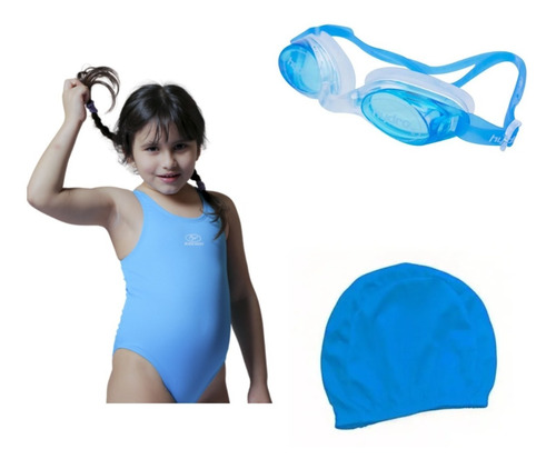 Malla Natacion Nena Buen Nado 101 (tur) +gorro +antiparras