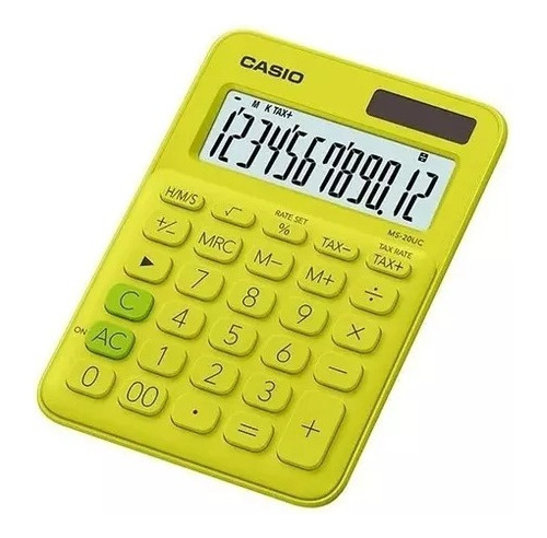 Calculadora De Mesa Casio Ms-20uc Verde Lima