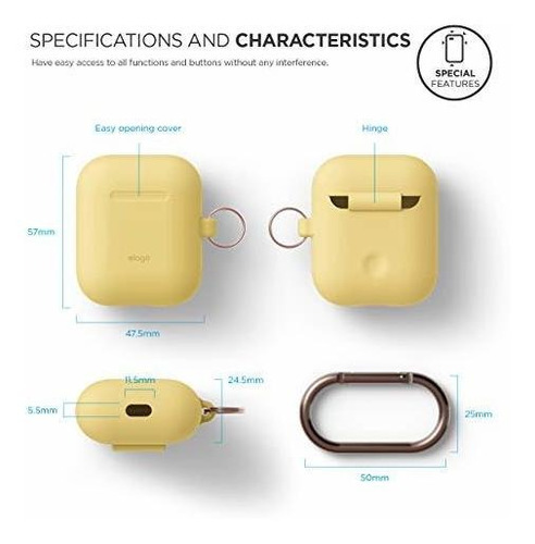 Funda Para AirPods De Silicona Flexible En Color Amarillo