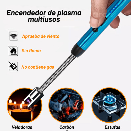 Encendedor Electrónico, Carga Usb, Viaje, Hogar, Azul