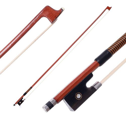 Arco De Violín Tamaño 4/4 Palo Octogonal, Rana De Ébano Y