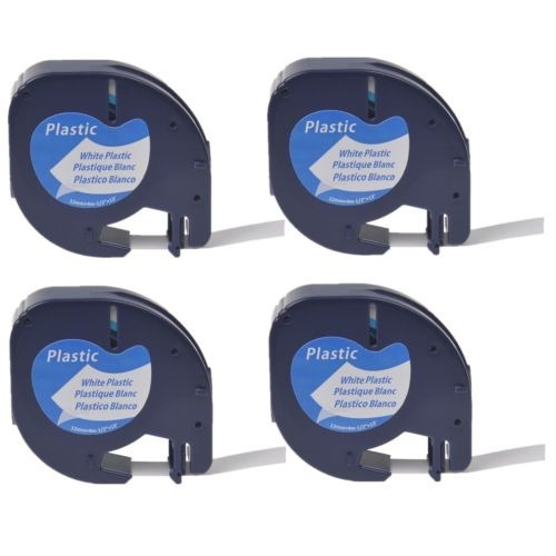 4pk Etiqueta De Plástico Cinta Para Dymo Letra Tag Lt91331 L