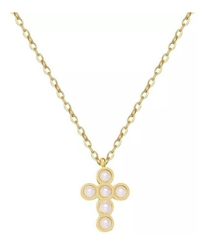 Cyber Off! Collar Cruz De Perlas Oro 18kt Exclusivo - 1003o