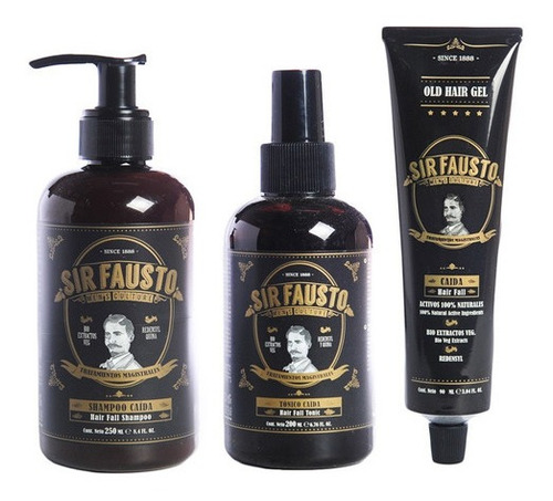 Imagen 3 de 9 de Sir Fausto Kit Magistral Anti Caida Shampoo + Tonico + Gel