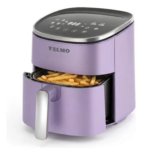 Freidora De Aire Yelmo Fr7309 Air Fryer Digital 5lts 1400w Color Violeta 8 Programas