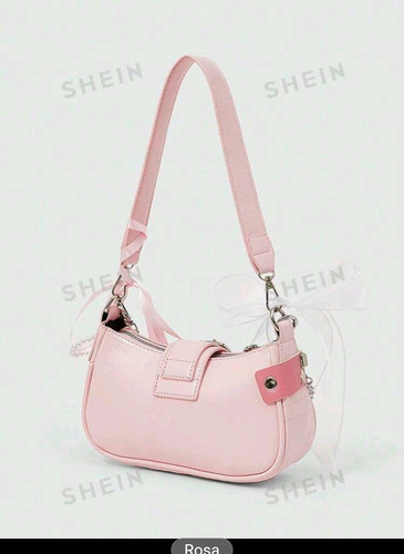 Bolso Mujer Rosa Coquette Y2k Moños Cute Kawaii Importado Rosa Lisa Níquel Rosa