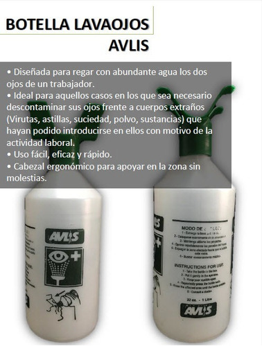 Botella Avlis Lavaojos 1 Litro ( Sin Solución)