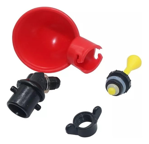 10 Bebedouros Automáticos Aves Galinha Codorna + Conexão T Cor Vermelho