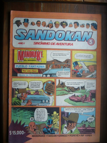 Revista Sandokan Nº 5 1982 Tarzan Mandrake Rip Kirby Popeye