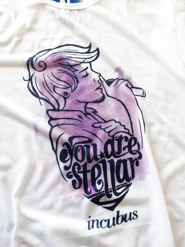 Imagen 3 de 5 de Polera Incubus You Are Stellar Blanca Marca Get Out