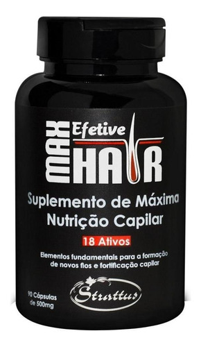 Suplemento Max Hair Renasce Fios Trat Calvicie - 90 Capsulas