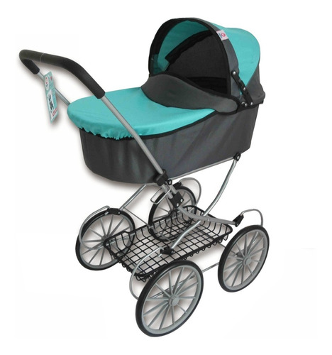 Coche Numi Para Muñecas Bebe Plegable Verde Con Negro Febo