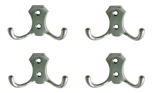 Imagen 1 de 4 de Perchero Doble Cromo Pack X 4