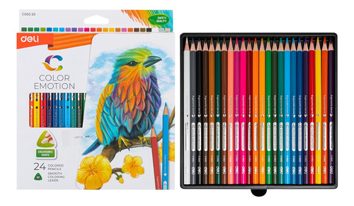 Set 24 Lápices Colores Profesional Colores Arte Dibujo Deli