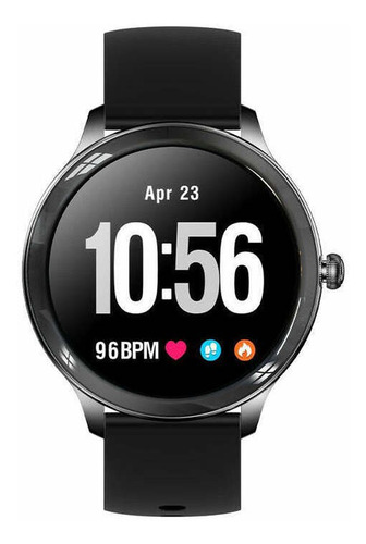 Smartwatch Colmi Serie V V33 1.09" caja 41.5mm negra, malla negra de silicona deportiva y bisel plata
