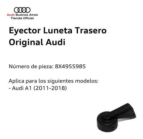 Eyector Luneta Trasero Audi A1 2016 Al 2018