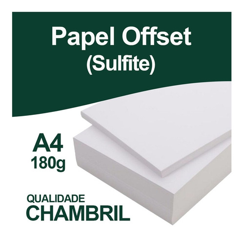 Papel Offset 180g Tamanho A4 Caixa Com 500 Folhas  