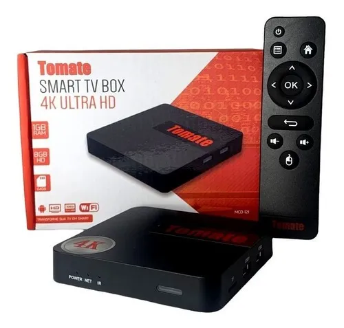 Smart Tv Box 4k Tomate MCD-121 Transforma Sua Tv Em Smart com Anatel Preto Padrão 8gb Interno Menor preço em Smart Tv Box 4k Tomate MCD-121 Transforma Sua Tv Em Smart com Anatel Preto Padrão 8gb Interno