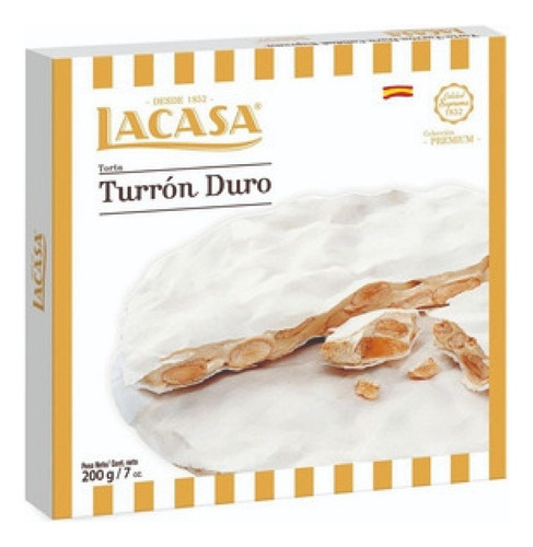 Torta Turrón Duro De Almendras Español Lacasa X 200grs