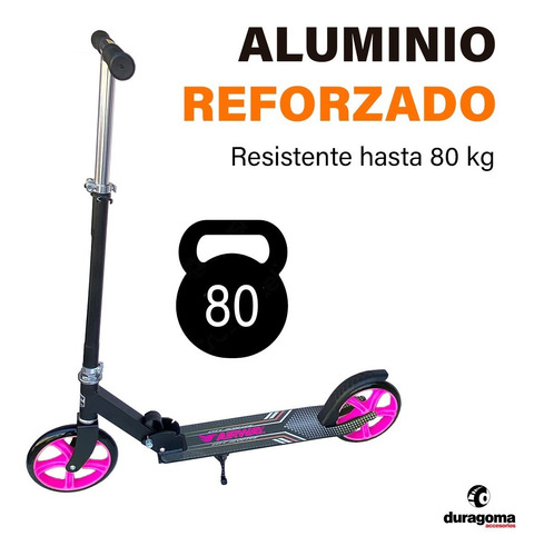 Monopatín Plegable Aluminio Reforzado Rueda Grande Sporting