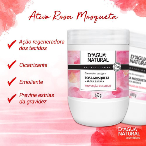 Creme Para Corpo D'agua Natural Profissional En Pote De 650ml/650g