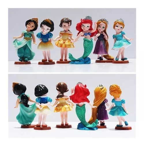 Mini Figuras Princesas Disney Colección 6pz 10cm Decoración