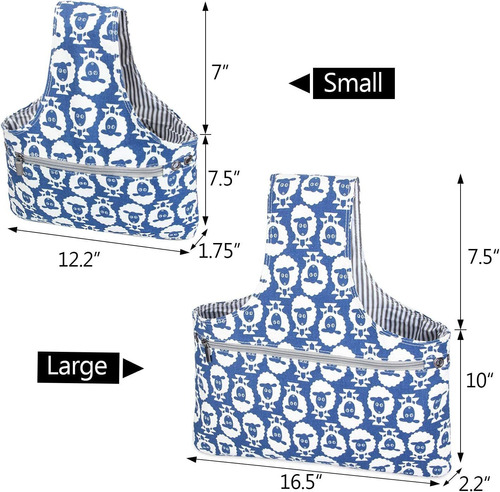 Teamoy - Bolsa Para Tejer (14.0 In), Diseño De Lana Y Ganchi