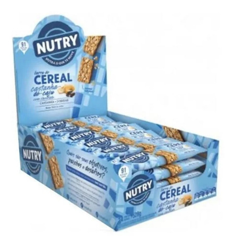 Barra De Cereal Nutry  1 Caixa 24un Sabor Castanha De Caju