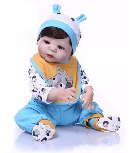 Bebe Reborn Menino Todo Em Silicone 57 Cm - Muito Realista