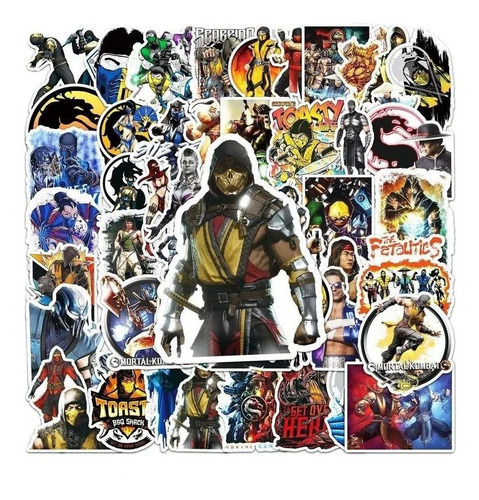 Mortal Kombat - Set De 50 Stickers / Calcomanias / Pegatinas