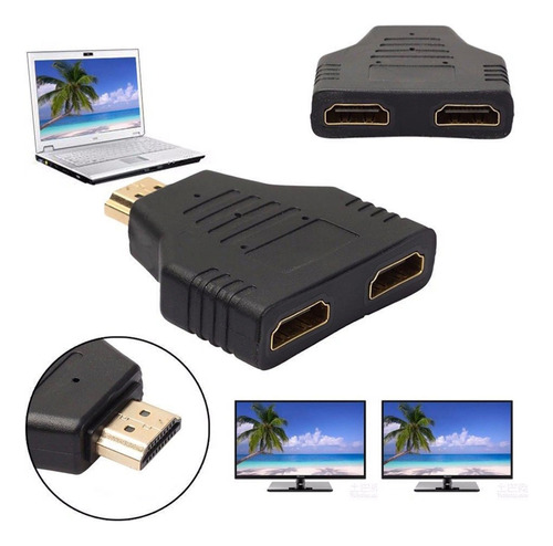 Duplicador Hdmi Para Dois Monitores Splitter 1x2 Divisor