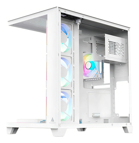 Gabinete Gamer Acegeek Mercury R425, Mid-Tower, Lateral de Vidro, Branco, AG-MERCURY-R425-WH
