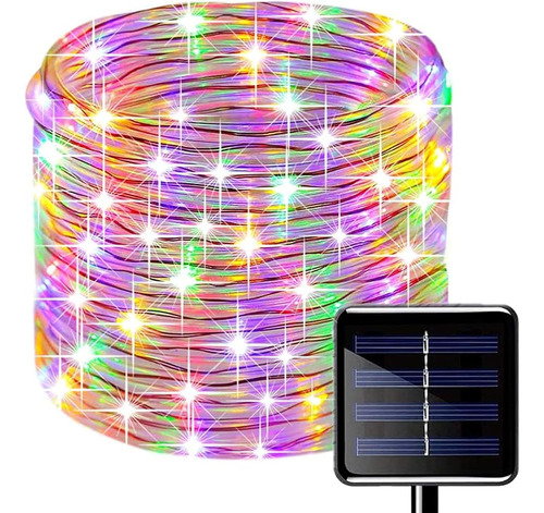 Luces De Cuerda Solar Sunseaton, 100 Led De 33 Pies / 10 M, 