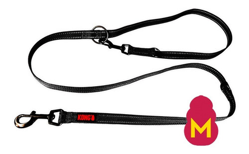 Correa Ajustable Kong Nylon Medium - Perros Y Gatos Color Negro