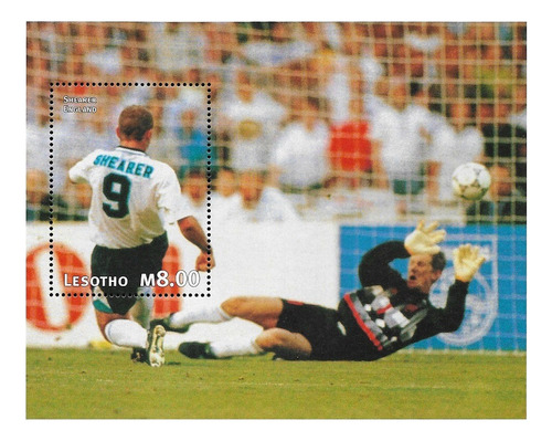 #9117 Lesotho 1997  Copa Mundial De Futbol Shrarer (ru) S/s