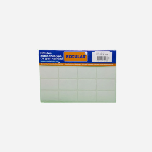 Rotulo Autoadhesivo Blanco 40x25mm X 128 Pcs - Ref. 40-25