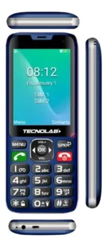 Teléfono Celular Senior Adulto Mayor Azul Tecnolab Tl487Bl