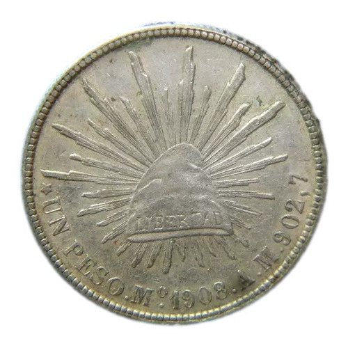 Moneda 1 Un Peso 1908 Peso Fuerte Porfiriano Plata Bonita