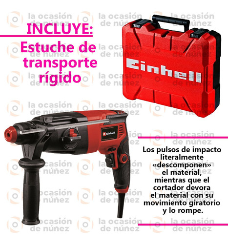 Imagen 5 de 9 de Rotomartillo Taladro Einhell Percutor 20mm Maletin Tc-rh620